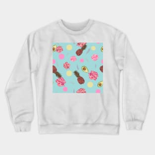 Avocado, roses, pineapple Crewneck Sweatshirt